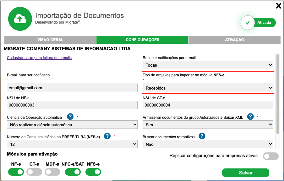 Módulo Integrador NFS-e - Intuictive Sistemas