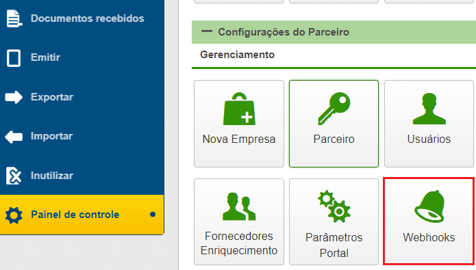 Cadastro de WebHook para parceiros